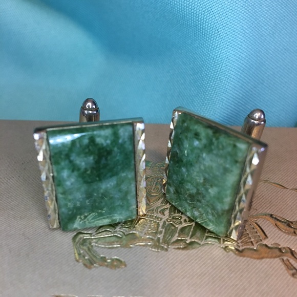 Dante Other - Dante vintage cuff links green stones gold tone